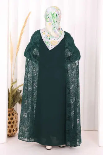 Dantel Abaya 7884 Zümrüt - 4
