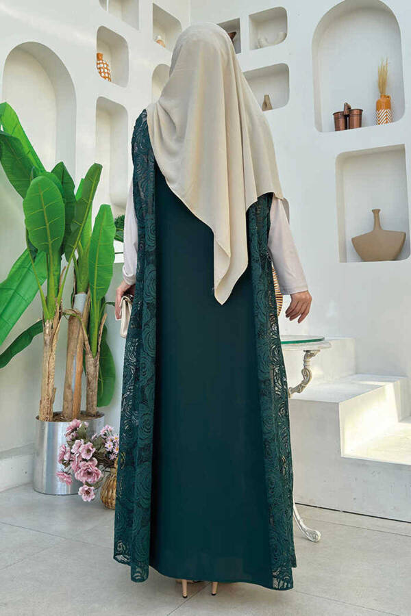 Dantel Abaya 7884 Zümrüt - 2