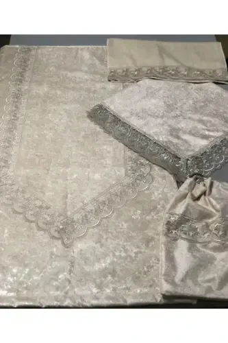 Dantel Kadife Seccade Bohça Seti - ÇT ÇEYIZCI TEKSTIL (1)