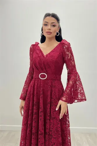 Dantelli mato gazlama qismlari volan detallari - BORDO - 1