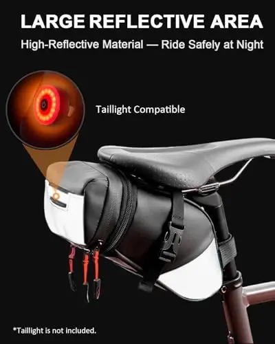 Danuosie Bike Seat Bag, Water-resistant Bicycle Saddle Bag, Expandable Capacity Cycling Under Seat Pouch 1.5-2L, Bike Seat Pack for Mountain Road Bikes and Commuter - 3
