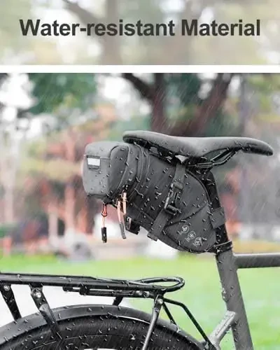 Danuosie Bike Seat Bag, Water-resistant Bicycle Saddle Bag, Expandable Capacity Cycling Under Seat Pouch 1.5-2L, Bike Seat Pack for Mountain Road Bikes and Commuter - 6