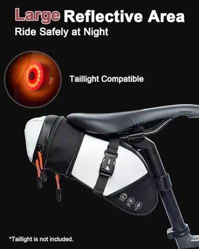 Danuosie Bike Seat Bag, Water-resistant Bicycle Saddle Bag, Expandable Capacity Cycling Under Seat Pouch 1.5-2L, Bike Seat Pack for Mountain Road Bikes and Commuter - 3