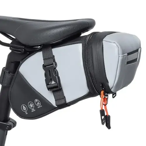 Danuosie Bike Seat Bag, Water-resistant Bicycle Saddle Bag, Expandable Capacity Cycling Under Seat Pouch 1.5-2L, Bike Seat Pack for Mountain Road Bikes and Commuter - 1