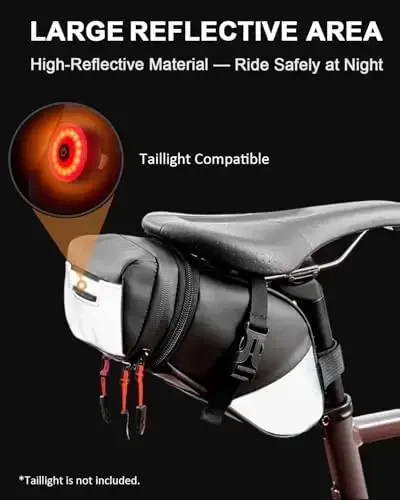 Danuosie Bike Seat Bag, Expandable Bicycle Saddle Bag Under Seat, Waterproof Cycling Seat Pack for Mountain Road Bikes and Commuter, 1.5-2L - 3