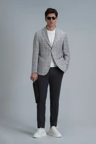 Dany Spor Erkek Blazer Ceket Slim Fit Gri - Gri - LUFIAN (1)