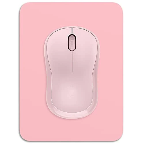 Dapesuom Small Mouse Pad, 6 x 8 Inch Thick Rubber Premium-Textured Non-Slip Portable & Washable Mini Mouse Mat for Women Men Wireless Laptops Keyboard Tray Gaming Work Computer Office Travel, Pink - DAPESUOM