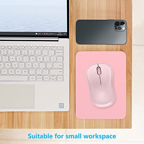 Dapesuom Small Mouse Pad, 6 x 8 Inch Thick Rubber Premium-Textured Non-Slip Portable & Washable Mini Mouse Mat for Women Men Wireless Laptops Keyboard Tray Gaming Work Computer Office Travel, Pink - 4