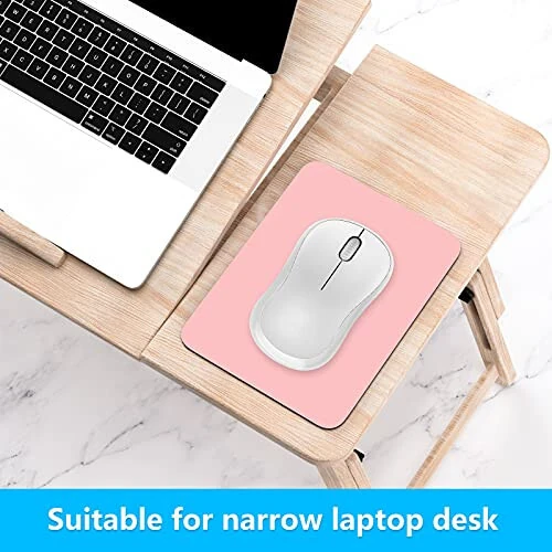 Dapesuom Small Mouse Pad, 6 x 8 Inch Thick Rubber Premium-Textured Non-Slip Portable & Washable Mini Mouse Mat for Women Men Wireless Laptops Keyboard Tray Gaming Work Computer Office Travel, Pink - 3