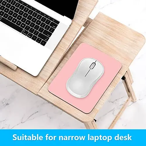Dapesuom Small Mouse Pad, 6 x 8 Inch Thick Rubber Premium-Textured Non-Slip Portable & Washable Mini Mouse Mat for Women Men Wireless Laptops Keyboard Tray Gaming Work Computer Office Travel, Pink - 3