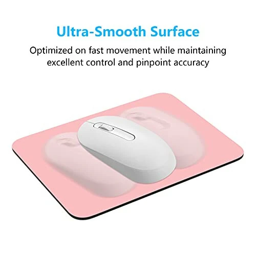 Dapesuom Small Mouse Pad, 6 x 8 Inch Thick Rubber Premium-Textured Non-Slip Portable & Washable Mini Mouse Mat for Women Men Wireless Laptops Keyboard Tray Gaming Work Computer Office Travel, Pink - 5