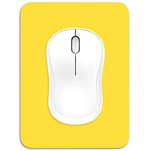 Dapesuom Small Mouse Pad, 6 x 8 Inch Thick Rubber Premium-Textured Non-Slip Portable & Washable Mini Mouse Mat for Women Men Wireless Laptops Keyboard Tray Gaming Work Computer Office Travel, Yellow - 1