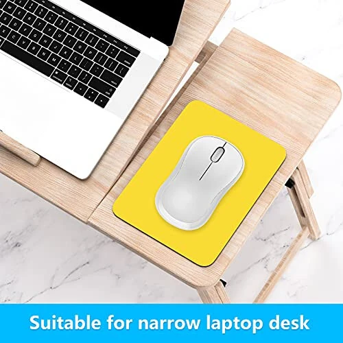 Dapesuom Small Mouse Pad, 6 x 8 Inch Thick Rubber Premium-Textured Non-Slip Portable & Washable Mini Mouse Mat for Women Men Wireless Laptops Keyboard Tray Gaming Work Computer Office Travel, Yellow - 3