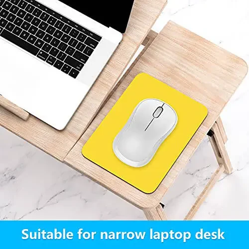Dapesuom Small Mouse Pad, 6 x 8 Inch Thick Rubber Premium-Textured Non-Slip Portable & Washable Mini Mouse Mat for Women Men Wireless Laptops Keyboard Tray Gaming Work Computer Office Travel, Yellow - 3