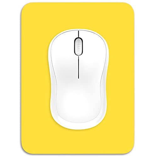 Dapesuom Small Mouse Pad, 6 x 8 Inch Thick Rubber Premium-Textured Non-Slip Portable & Washable Mini Mouse Mat for Women Men Wireless Laptops Keyboard Tray Gaming Work Computer Office Travel, Yellow - 1