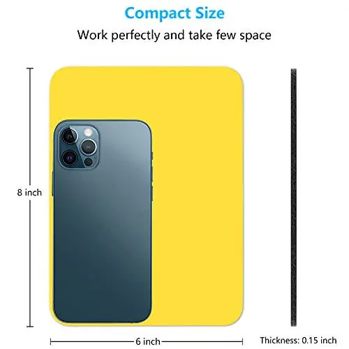 Dapesuom Small Mouse Pad, 6 x 8 Inch Thick Rubber Premium-Textured Non-Slip Portable & Washable Mini Mouse Mat for Women Men Wireless Laptops Keyboard Tray Gaming Work Computer Office Travel, Yellow - 2