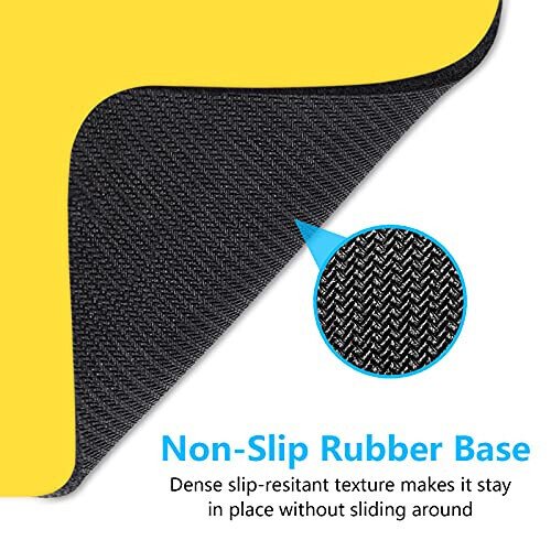 Dapesuom Small Mouse Pad, 6 x 8 Inch Thick Rubber Premium-Textured Non-Slip Portable & Washable Mini Mouse Mat for Women Men Wireless Laptops Keyboard Tray Gaming Work Computer Office Travel, Yellow - 6