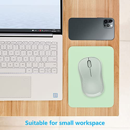 Dapesuom Small Mouse Pad, 6 x 8 Inch Thick Rubber Premium-Textured Non-Slip Portable & Washable Mini Mouse Mat for Women Men Wireless Laptops Keyboard Tray Gaming Computer Office Travel, Lake Green - 4