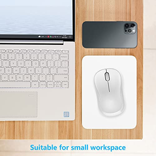 Dapesuom Small Mouse Pad, 6 x 8 Inch Thick Rubber Premium-Textured Non-Slip Portable & Washable Mini Mouse Mat for Women Men Wireless Laptops Keyboard Tray Gaming Work Computer Office Travel, White - 4