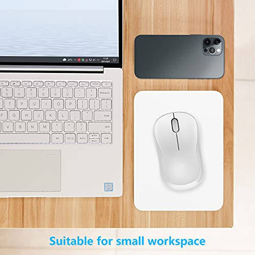 Dapesuom Small Mouse Pad, 6 x 8 Inch Thick Rubber Premium-Textured Non-Slip Portable & Washable Mini Mouse Mat for Women Men Wireless Laptops Keyboard Tray Gaming Work Computer Office Travel, White - 4