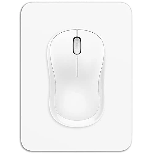 Dapesuom Small Mouse Pad, 6 x 8 Inch Thick Rubber Premium-Textured Non-Slip Portable & Washable Mini Mouse Mat for Women Men Wireless Laptops Keyboard Tray Gaming Work Computer Office Travel, White - Dapesuom