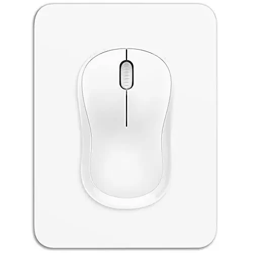 Dapesuom Small Mouse Pad, 6 x 8 Inch Thick Rubber Premium-Textured Non-Slip Portable & Washable Mini Mouse Mat for Women Men Wireless Laptops Keyboard Tray Gaming Work Computer Office Travel, White - 1