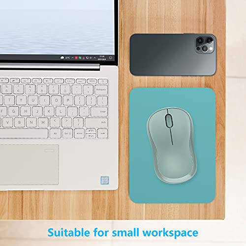 Dapesuom Small Mouse Pad, 6 x 8 Inch Thick Rubber Premium-Textured Non-Slip Portable & Washable Mini Mouse Mat for Women Men Wireless Laptops Keyboard Tray Gaming Work Computer Travel, Malachite Green - 4