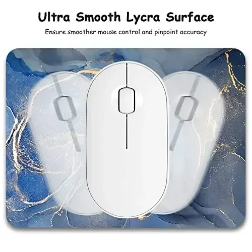 Dapesuom Small Mouse Pad, 6 x 8 Inch Thick Rubber Premium-Textured Non-Slip Portable & Washable Mini Mouse Mat for Women Wireless Laptops Keyboard Tray Gaming Work Computer Travel, Gray Gold Marble - 3