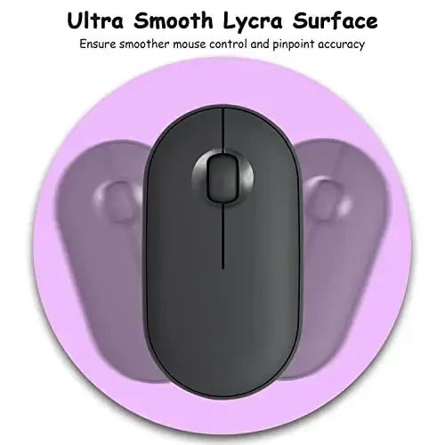 Dapesuom Small Mouse Pad, 6 x 6 Inch Thick Rubber Premium-Textured Non-Slip Portable & Washable Round Mini Mouse Mat for Women Wireless Laptops Keyboard Tray Gaming Work Computer Office Travel, Purple - 3