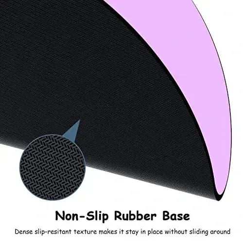 Dapesuom Small Mouse Pad, 6 x 6 Inch Thick Rubber Premium-Textured Non-Slip Portable & Washable Round Mini Mouse Mat for Women Wireless Laptops Keyboard Tray Gaming Work Computer Office Travel, Purple - 4