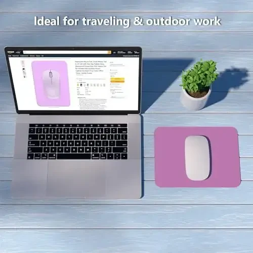 Dapesuom Small Mouse Pad, 6 x 8 Inch Thick Rubber Premium-Textured Non-Slip Portable & Washable Mini Mouse Mat for Women Men Wireless Laptops Keyboard Tray Gaming Work Computer Travel, Radiant Orchid - 7