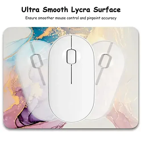 Dapesuom Small Mouse Pad, 6 x 8 Inch Thick Rubber Premium-Textured Non-Slip Portable & Washable Mini Mouse Mat for Women Men Wireless Laptops Keyboard Tray Gaming Work Office Travel, Abstract Marble - 3