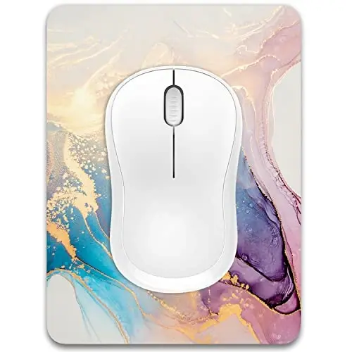 Dapesuom Small Mouse Pad, 6 x 8 Inch Thick Rubber Premium-Textured Non-Slip Portable & Washable Mini Mouse Mat for Women Men Wireless Laptops Keyboard Tray Gaming Work Office Travel, Abstract Marble - 1