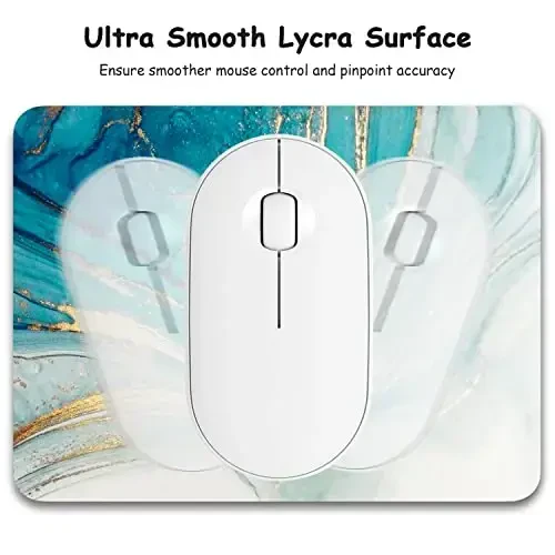 Dapesuom Small Mouse Pad, 6 x 8 Inch Thick Rubber Premium-Textured Non-Slip Portable & Washable Mini Mouse Mat for Women Wireless Laptops Keyboard Tray Gaming Work Computer Travel, Gold Line Marble - 3