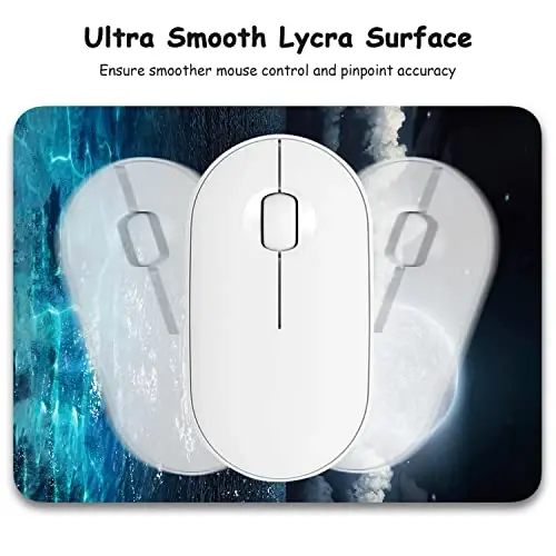 Dapesuom Küçük Mouse Pad, 15 x 20 cm Kalın Kauçuk Premium Dokulu Kaymaz Taşınabilir ve Yıkanabilir Mini Mouse Mat Kadınlar için Kablosuz Dizüstü Bilgisayarlar Klavye Tepsisi Oyun Çalışma Bilgisayarı Seyahat, Deniz Üzerinde Ay - 3