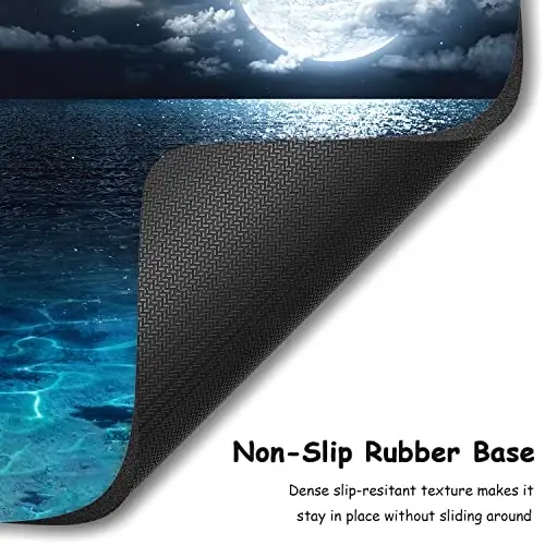 Dapesuom Küçük Mouse Pad, 15 x 20 cm Kalın Kauçuk Premium Dokulu Kaymaz Taşınabilir ve Yıkanabilir Mini Mouse Mat Kadınlar için Kablosuz Dizüstü Bilgisayarlar Klavye Tepsisi Oyun Çalışma Bilgisayarı Seyahat, Deniz Üzerinde Ay - 4