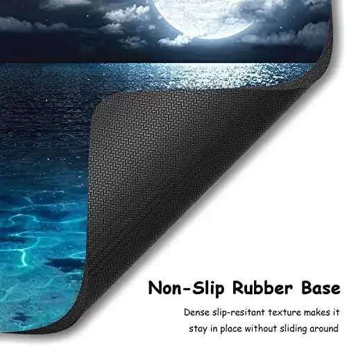 Dapesuom Small Mouse Pad, 6 x 8 Inch Thick Rubber Premium-Textured Non-Slip Portable & Washable Mini Mouse Mat for Women Wireless Laptops Keyboard Tray Gaming Work Computer Travel, Moon Over The Sea - 4