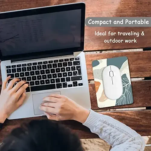 Dapesuom Small Mouse Pad, 6 x 8 Inch Thick Rubber Premium-Textured Non-Slip Portable & Washable Mini Mouse Mat for Women Men Wireless Laptops Keyboard Tray Gaming Work Computer Office Travel, Leaf - 7