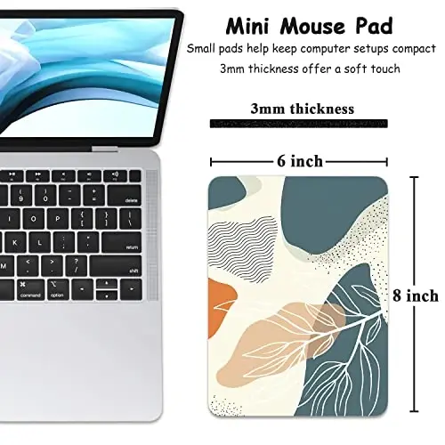 Dapesuom Küçük Mouse Pad, 15 x 20 cm Kalın Kauçuk Premium Dokulu Kaymaz Taşınabilir ve Yıkanabilir Mini Mouse Matı Kadın Erkek Kablosuz Dizüstü Bilgisayarlar Klavye Tepsisi Oyun Çalışma Bilgisayarı Ofis Seyahat, Yaprak - 2