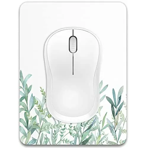 Dapesuom Small Mouse Pad, 6 x 8 Inch Thick Rubber Premium-Textured Non-Slip Portable & Washable Mini Mouse Mat for Women Men Wireless Laptops Keyboard Tray Gaming Computer Office Travel, Green Leaves - 1