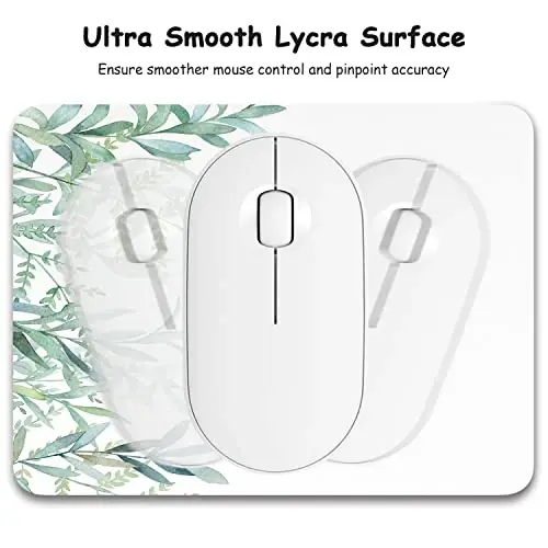 Dapesuom Small Mouse Pad, 6 x 8 Inch Thick Rubber Premium-Textured Non-Slip Portable & Washable Mini Mouse Mat for Women Men Wireless Laptops Keyboard Tray Gaming Computer Office Travel, Green Leaves - 3
