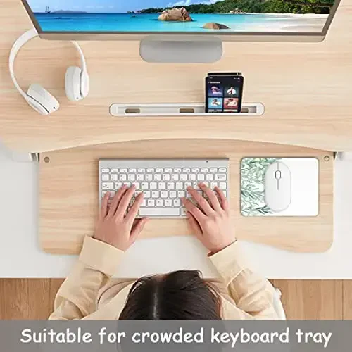 Dapesuom Small Mouse Pad, 6 x 8 Inch Thick Rubber Premium-Textured Non-Slip Portable & Washable Mini Mouse Mat for Women Men Wireless Laptops Keyboard Tray Gaming Computer Office Travel, Green Leaves - 6