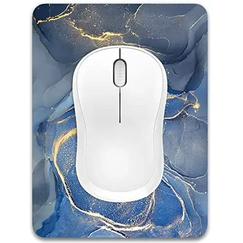 Dapesuom Small Mouse Pad, 6 x 8 Inch Thick Rubber Premium-Textured Non-Slip Portable & Washable Mini Mouse Mat for Women Wireless Laptops Keyboard Tray Gaming Work Computer Travel, Gray Gold Marble - 1