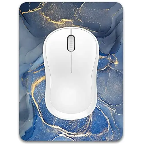 Dapesuom Small Mouse Pad, 6 x 8 Inch Thick Rubber Premium-Textured Non-Slip Portable & Washable Mini Mouse Mat for Women Wireless Laptops Keyboard Tray Gaming Work Computer Travel, Gray Gold Marble - 1