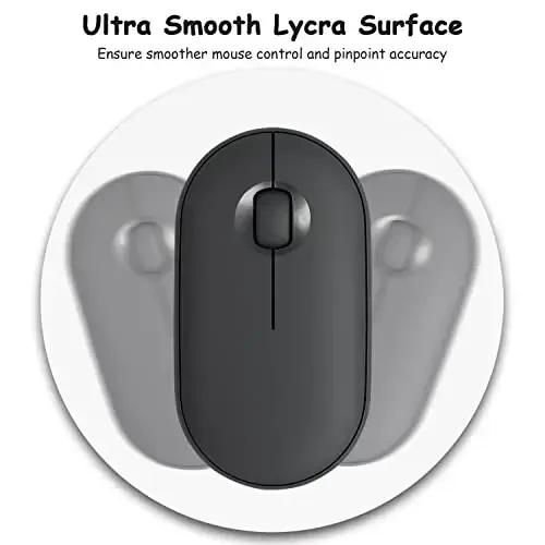 Dapesuom Small Mouse Pad, 6 x 6 Inch Thick Rubber Premium-Textured Non-Slip Portable & Washable Round Mini Mouse Mat for Women Men Wireless Laptops Keyboard Tray Gaming Computer Office Travel, White - 3