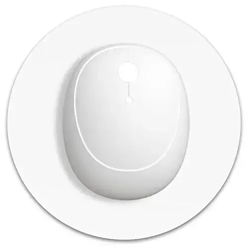 Dapesuom Small Mouse Pad, 6 x 6 Inch Thick Rubber Premium-Textured Non-Slip Portable & Washable Round Mini Mouse Mat for Women Men Wireless Laptops Keyboard Tray Gaming Computer Office Travel, White 