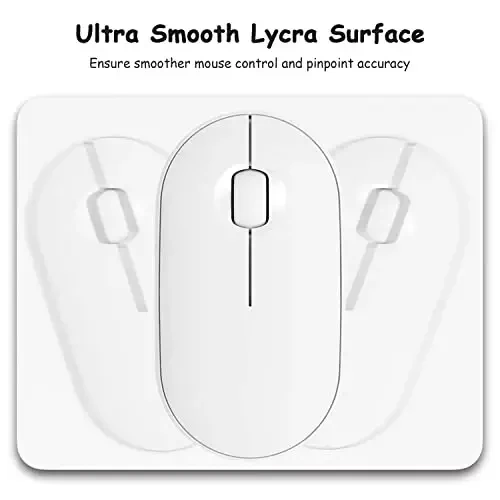 Dapesuom Small Mouse Pad, 5 x 6 Inch Thick Rubber Premium-Textured Non-Slip Portable & Washable Mini Mouse Mat for Women Men Wireless Laptops Keyboard Tray Gaming Work Computer Office Travel, White - 3