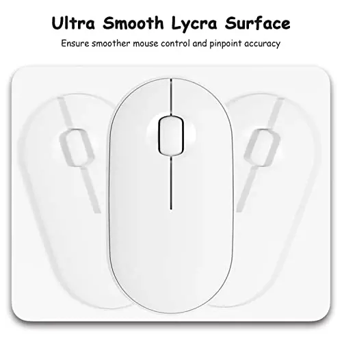 Dapesuom Small Mouse Pad, 5 x 6 Inch Thick Rubber Premium-Textured Non-Slip Portable & Washable Mini Mouse Mat for Women Men Wireless Laptops Keyboard Tray Gaming Work Computer Office Travel, White - 9