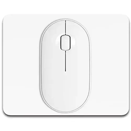 Dapesuom Small Mouse Pad, 5 x 6 Inch Thick Rubber Premium-Textured Non-Slip Portable & Washable Mini Mouse Mat for Women Men Wireless Laptops Keyboard Tray Gaming Work Computer Office Travel, White - 1