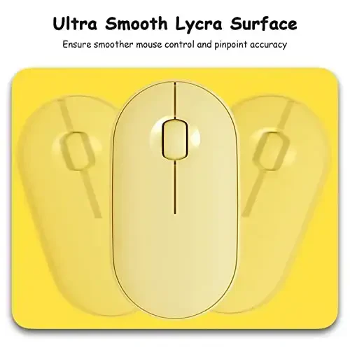 Dapesuom Small Mouse Pad, 5 x 6 Inch Thick Rubber Premium-Textured Non-Slip Portable & Washable Mini Mouse Mat for Women Men Wireless Laptops Keyboard Tray Gaming Work Computer Office Travel, Yellow - 3